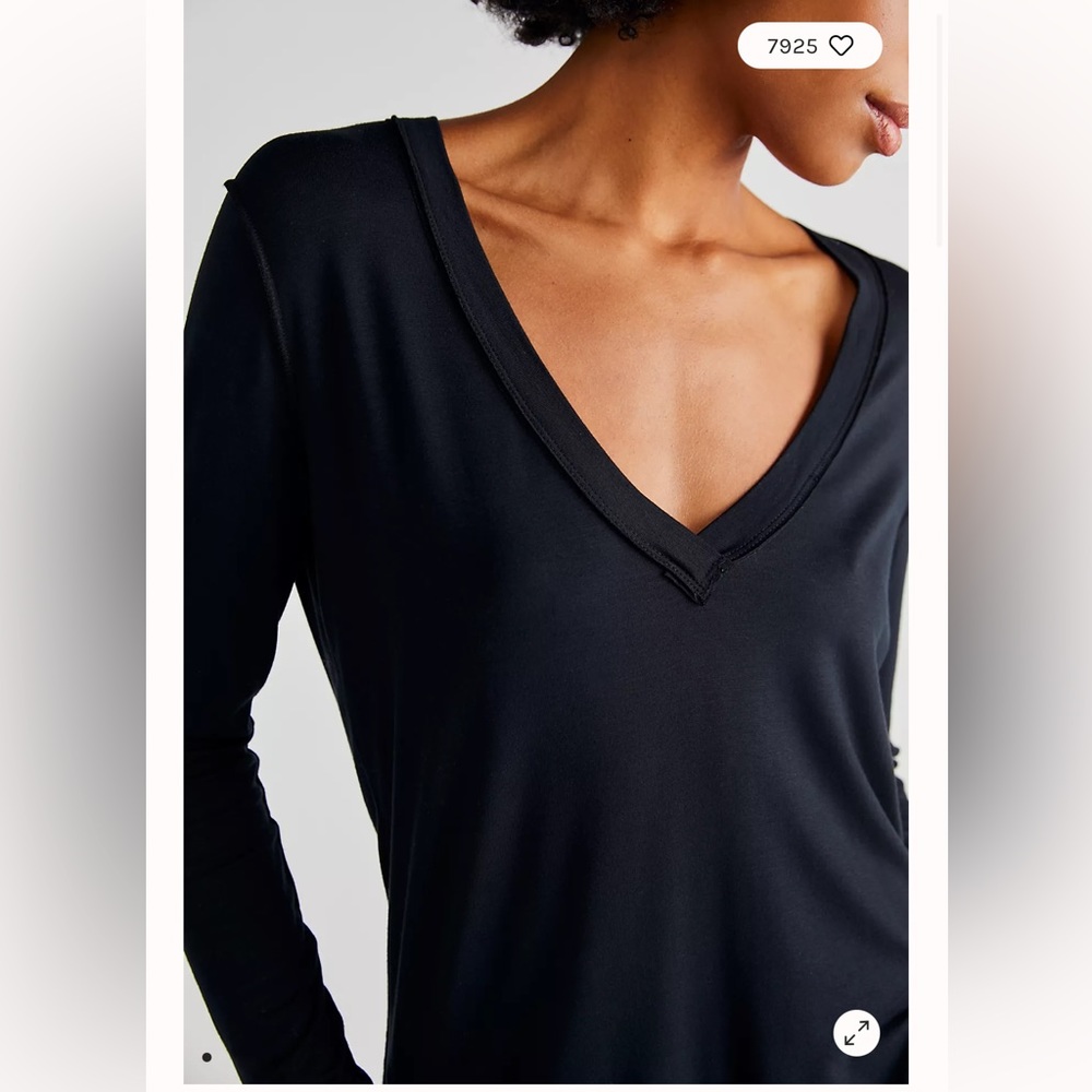 Free people deep v long sleeve